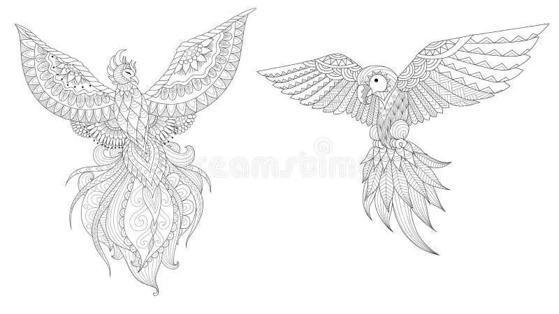 Phoenix drawing page for kids