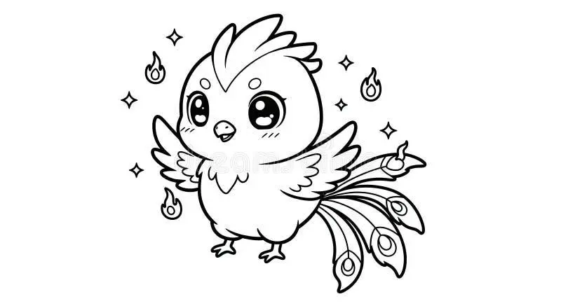 Free Phoenix coloring sheet for kids