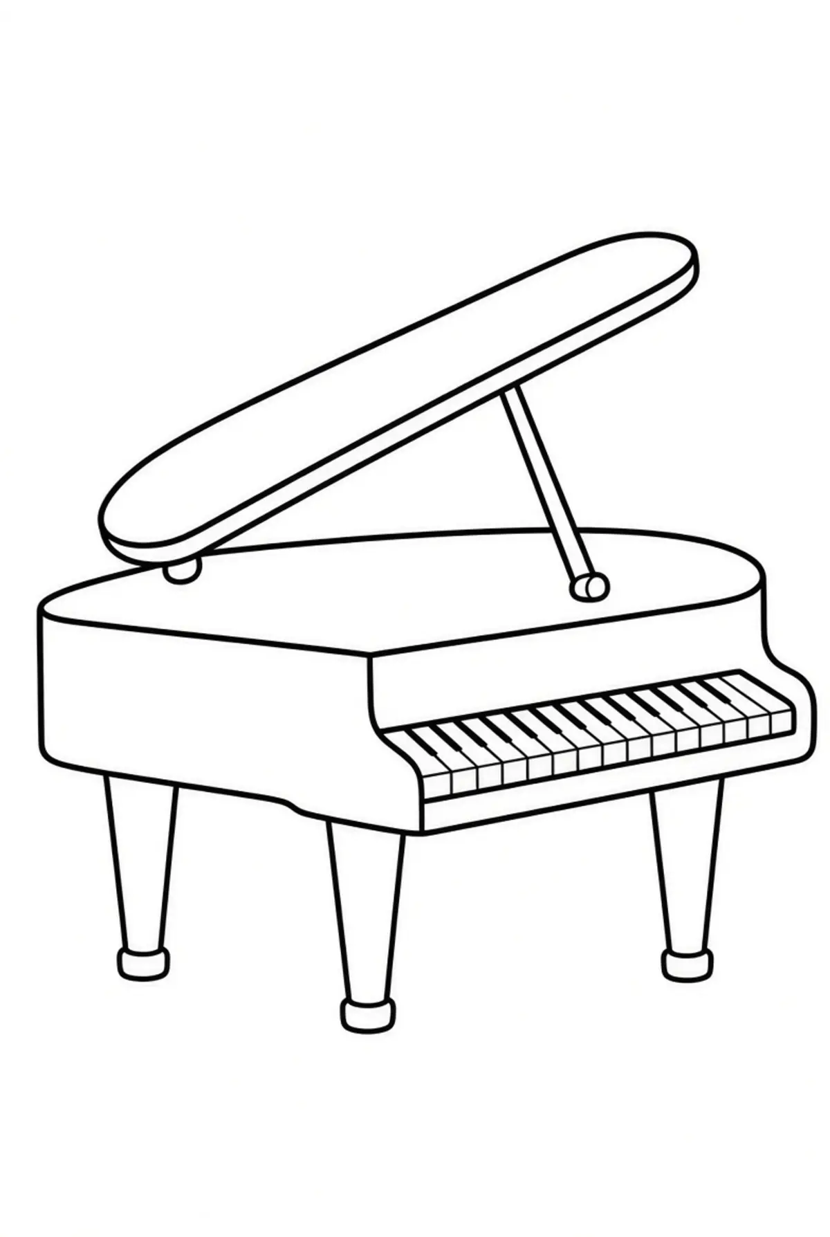 Piano drawing page for kids