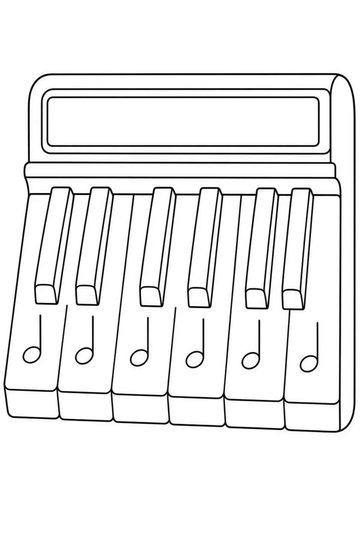 Cute Piano color page for kids