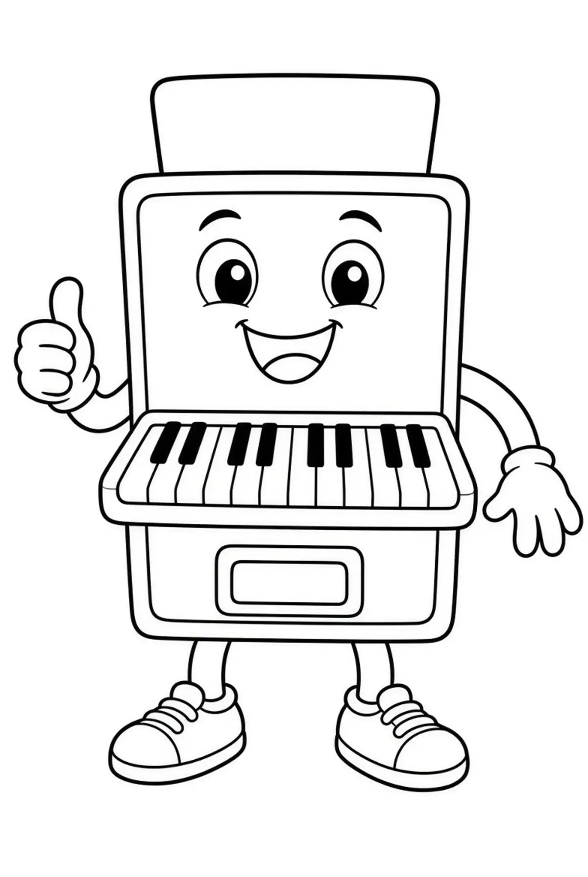 Free Piano coloring sheet for kids
