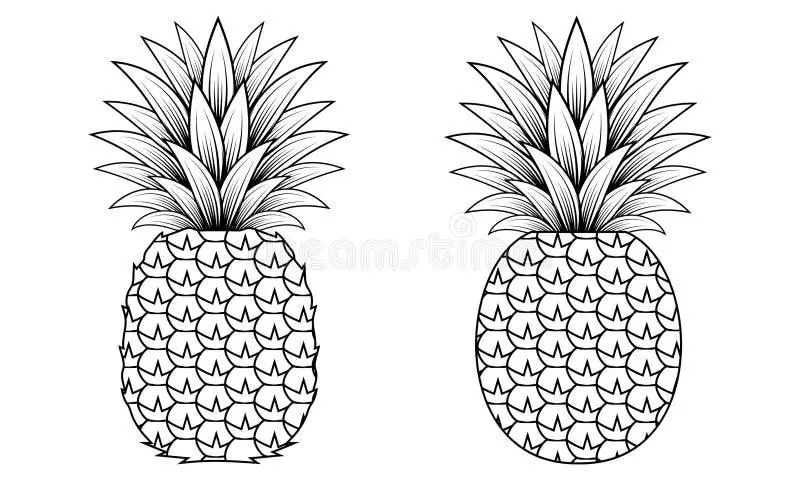 Pineapple coloring pages printable for kids