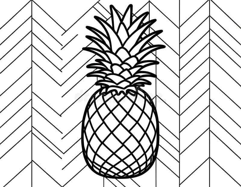 Pineapple drawing page for kids