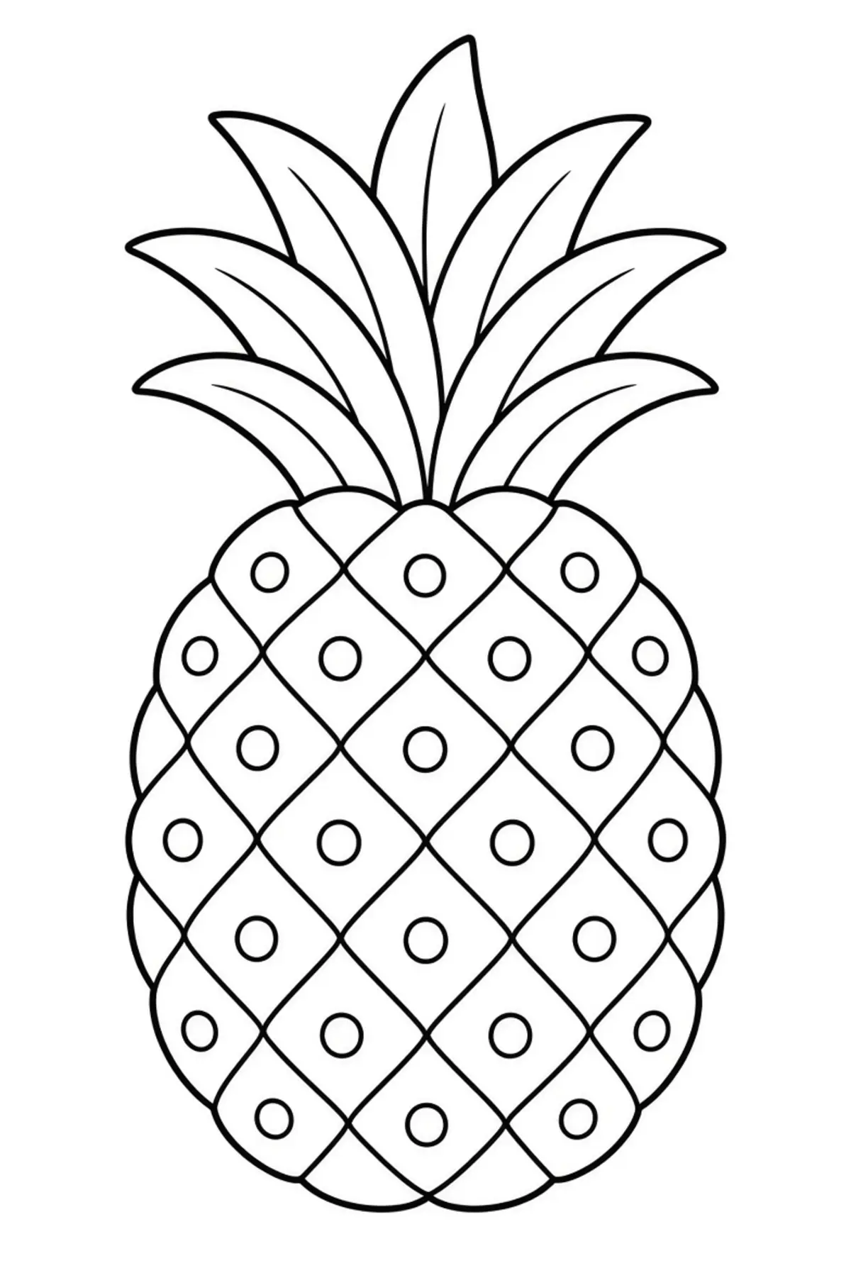 Cute Pineapple color page for kids