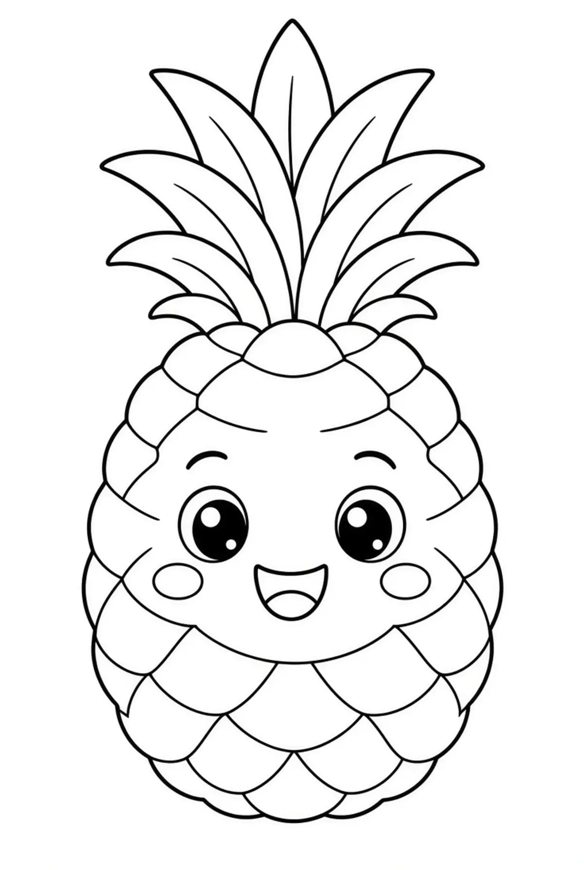 Free Pineapple coloring sheet for kids