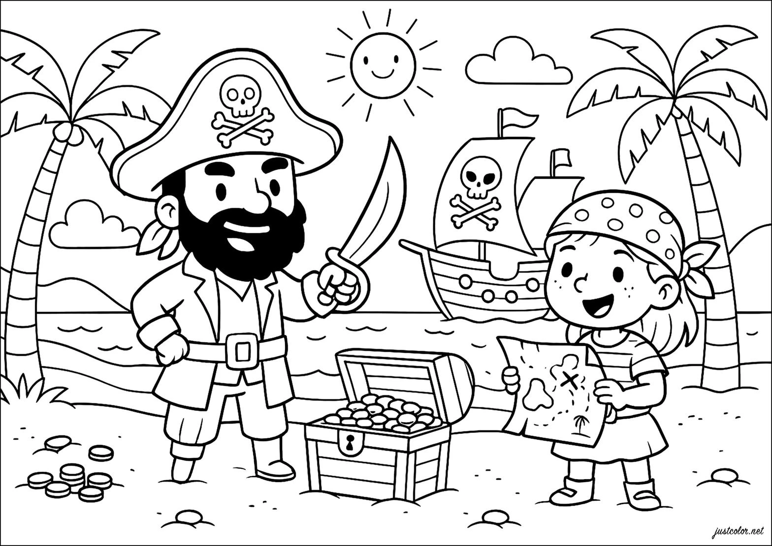 Pirate coloring pages