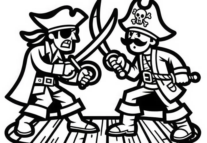 Cute Pirate color page for kids