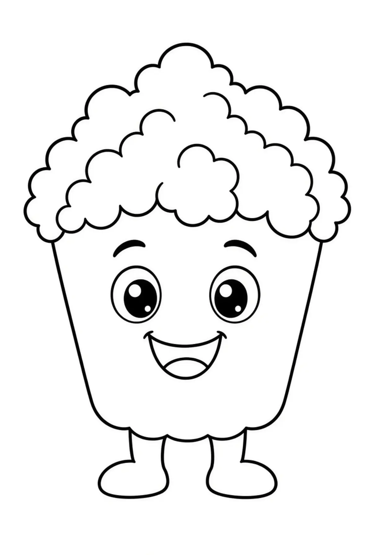 Popcorn drawing page for kids