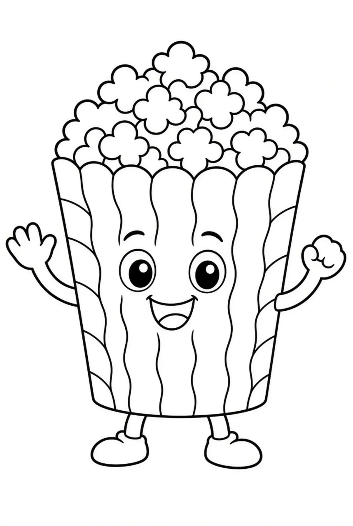 Free Popcorn coloring sheet for kids
