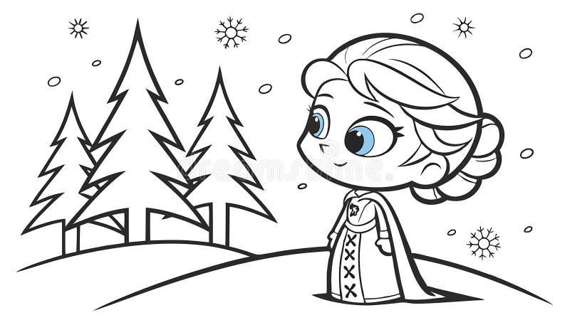 Princess drawing page for kids