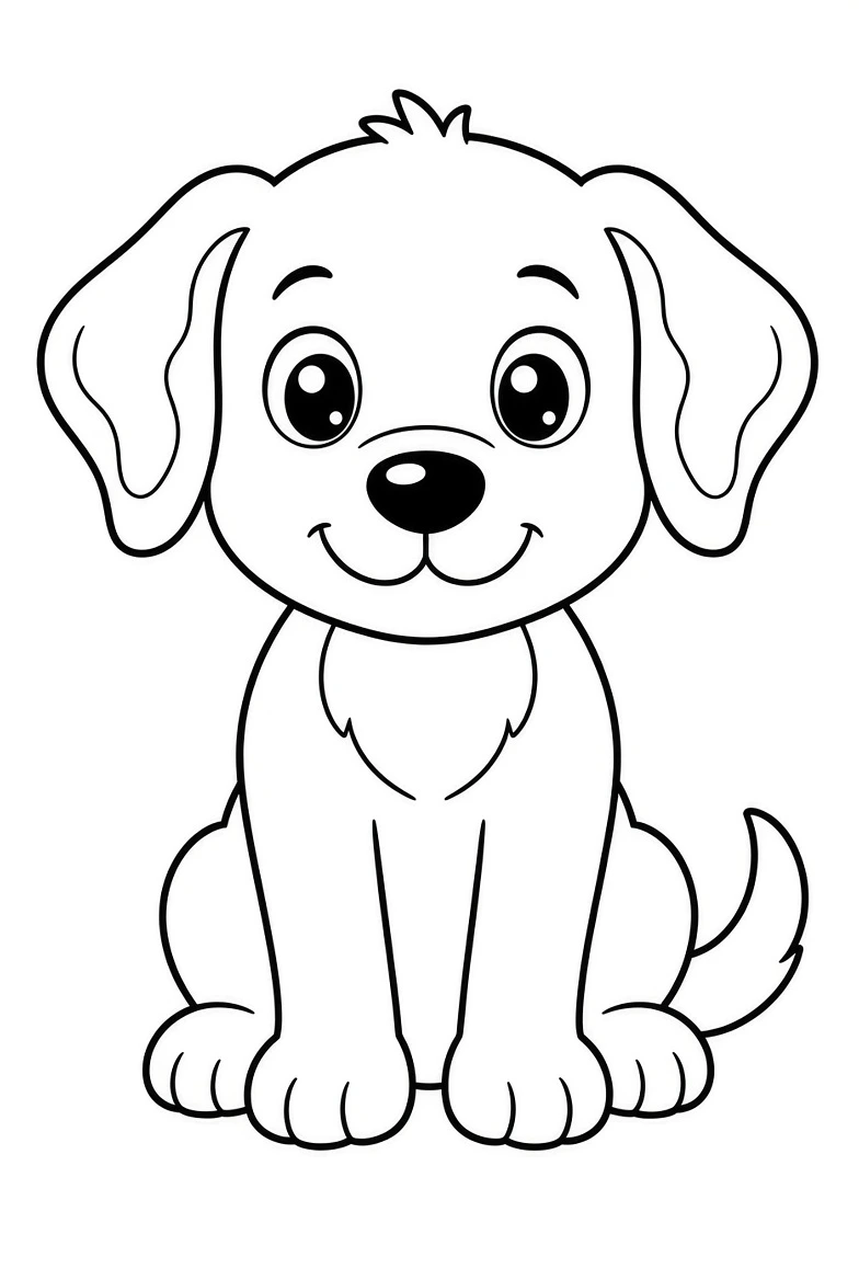 Puppy coloring pages printable for kids