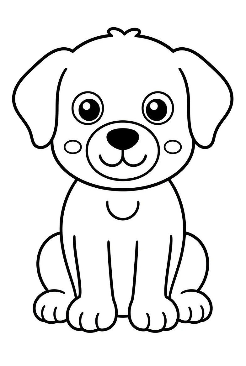 Puppy drawing page for kids