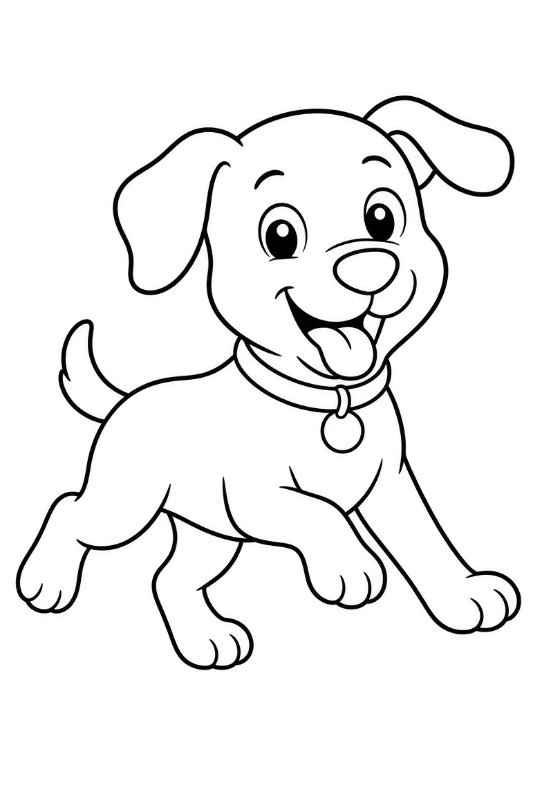Cute Puppy color page for kids