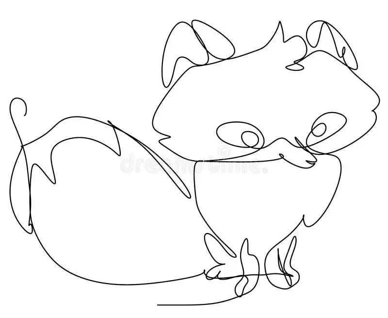 Cute Raccoon color page for kids