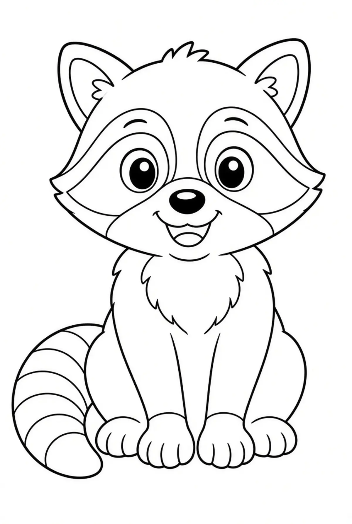 Free Raccoon coloring sheet for kids