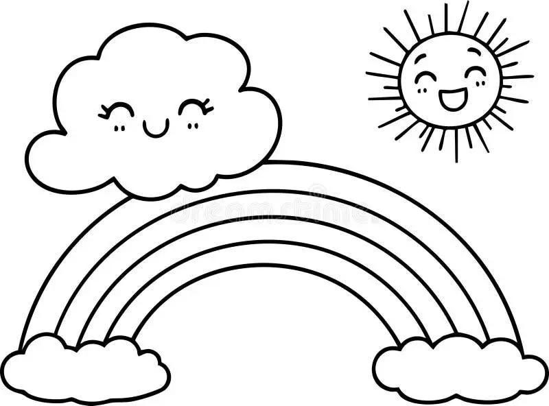 Free Rainbow coloring sheet for kids