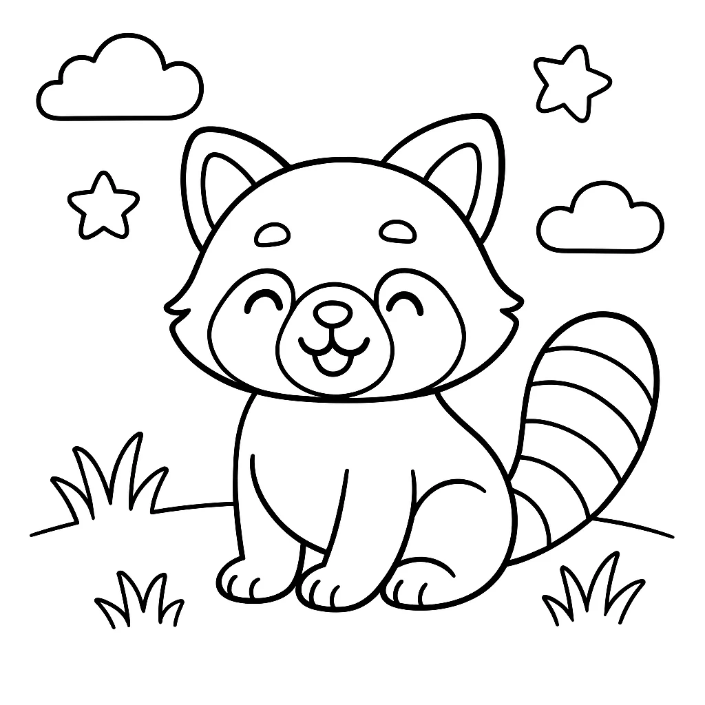 Red Panda coloring pages printable for kids