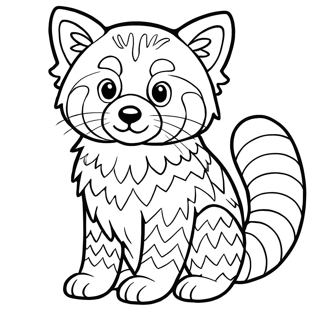 Free Red Panda coloring sheet for kids