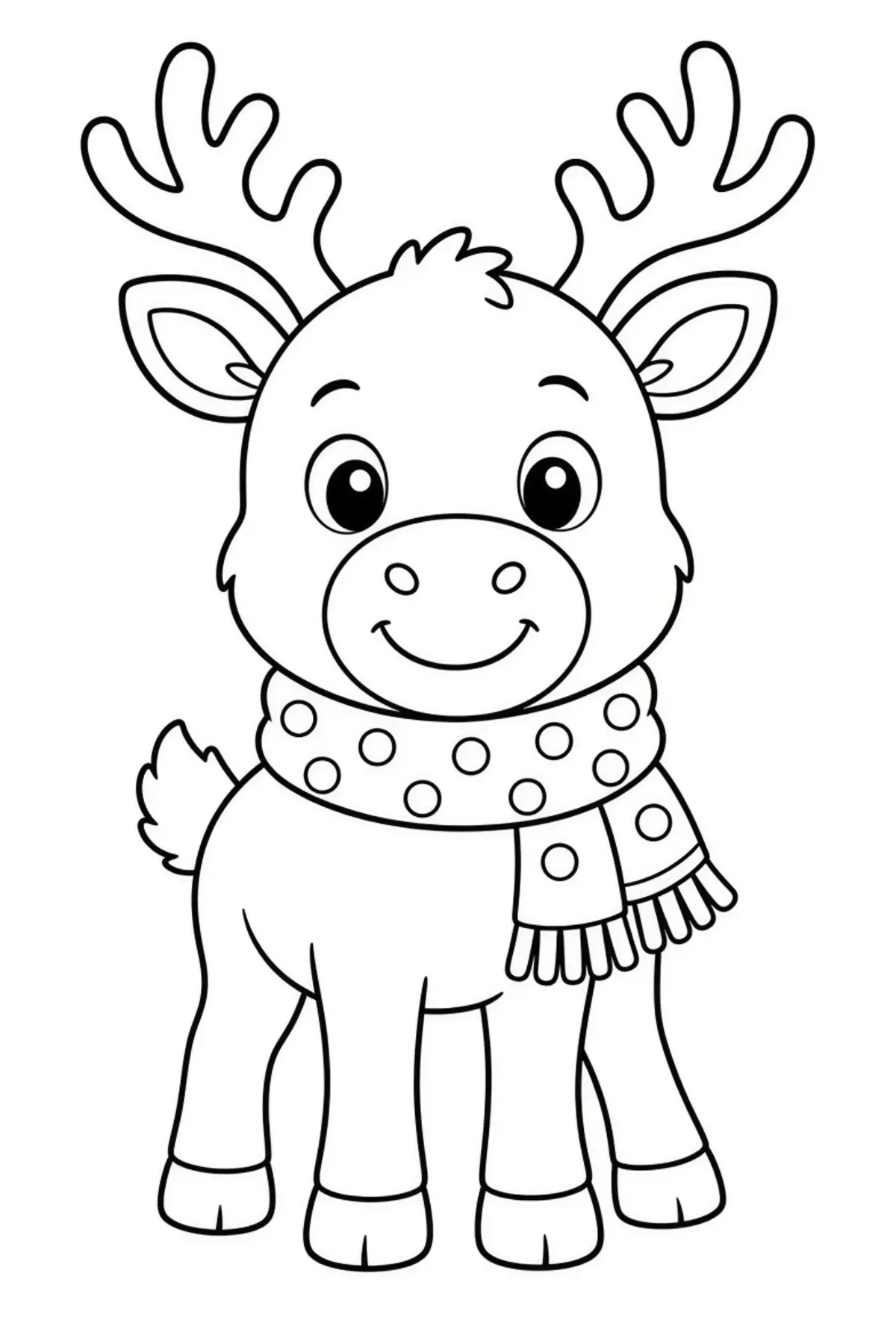 Reindeer drawing page for kids