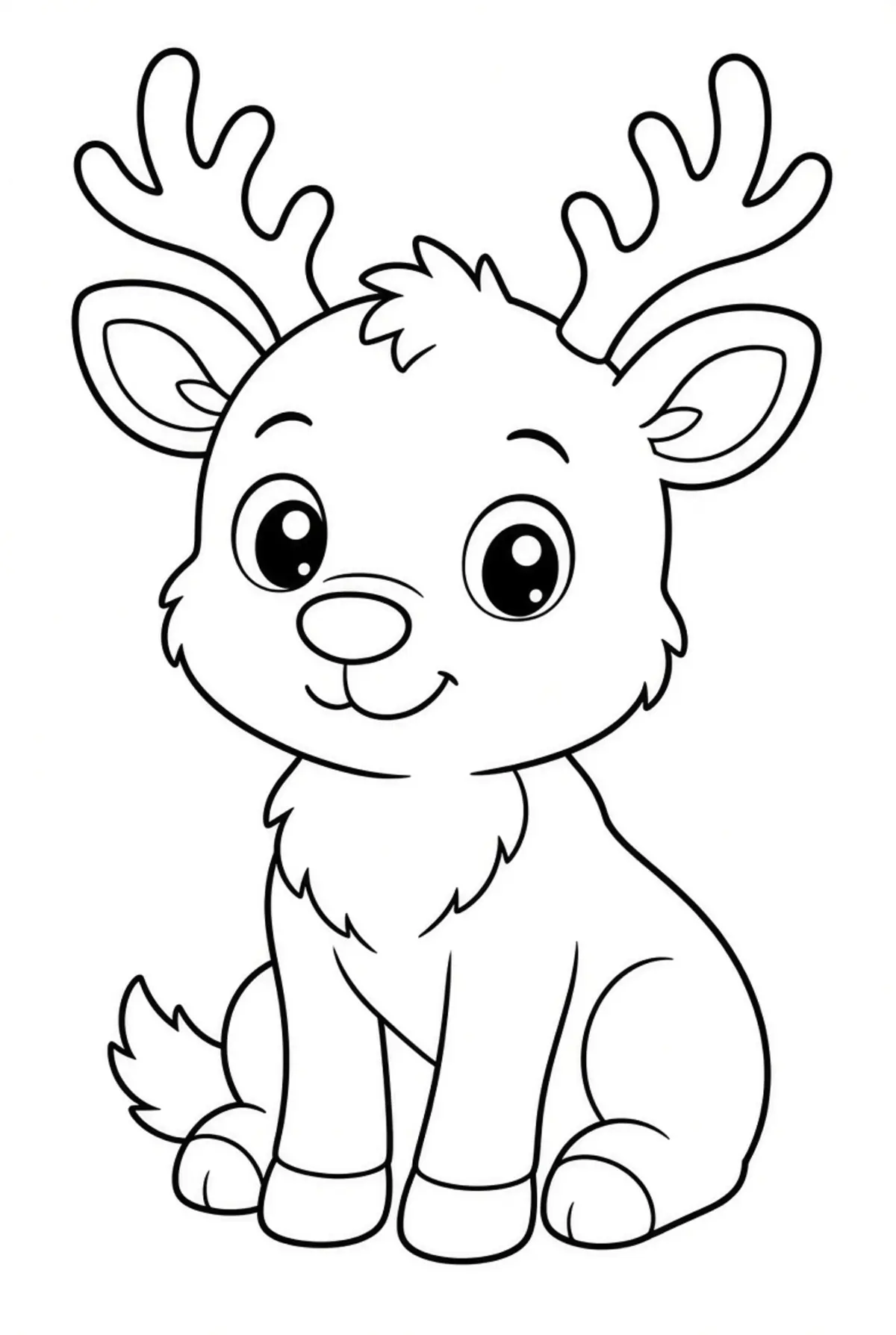 Free Reindeer coloring sheet for kids