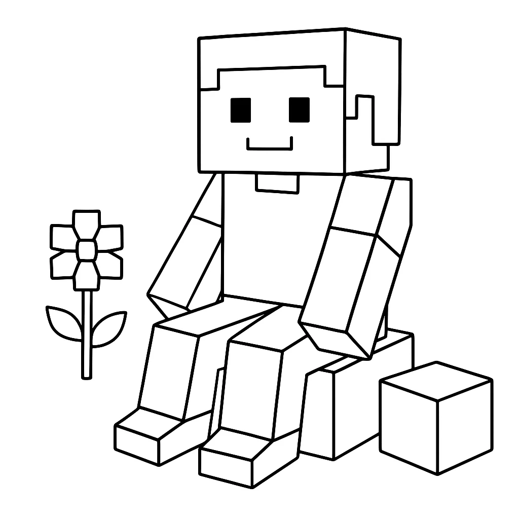 Cute Roblox color page for kids