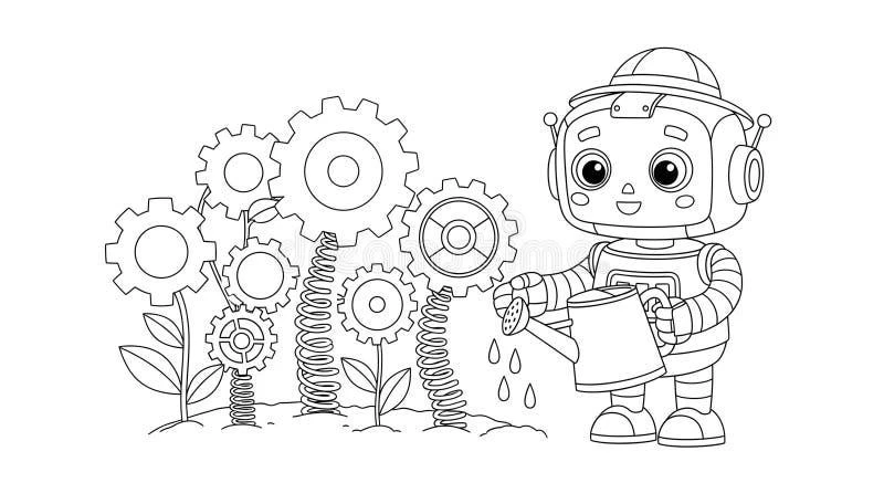 Robot coloring pages