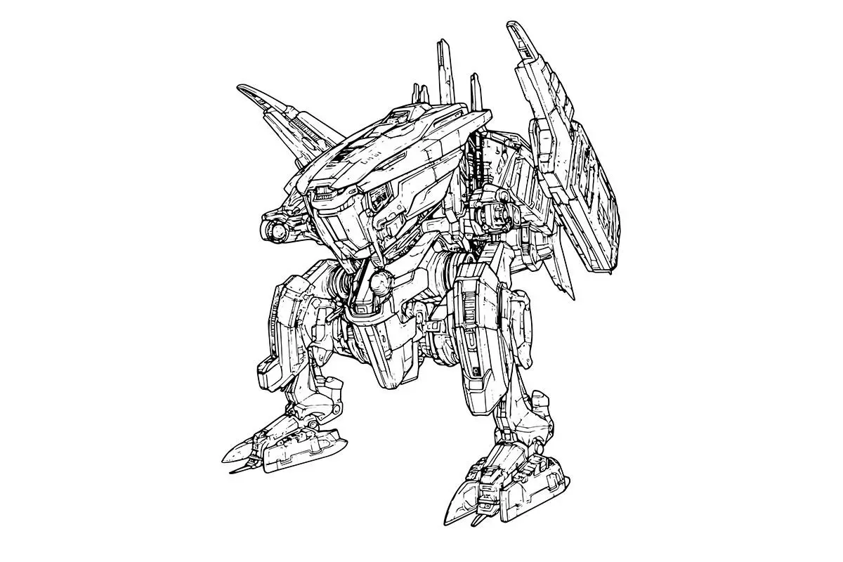 Cute Robot color page for kids