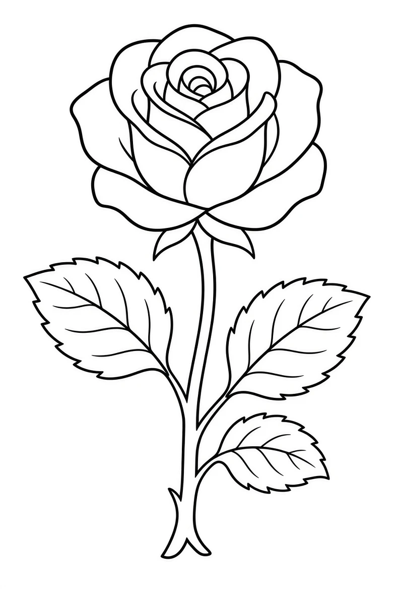 Rose coloring pages