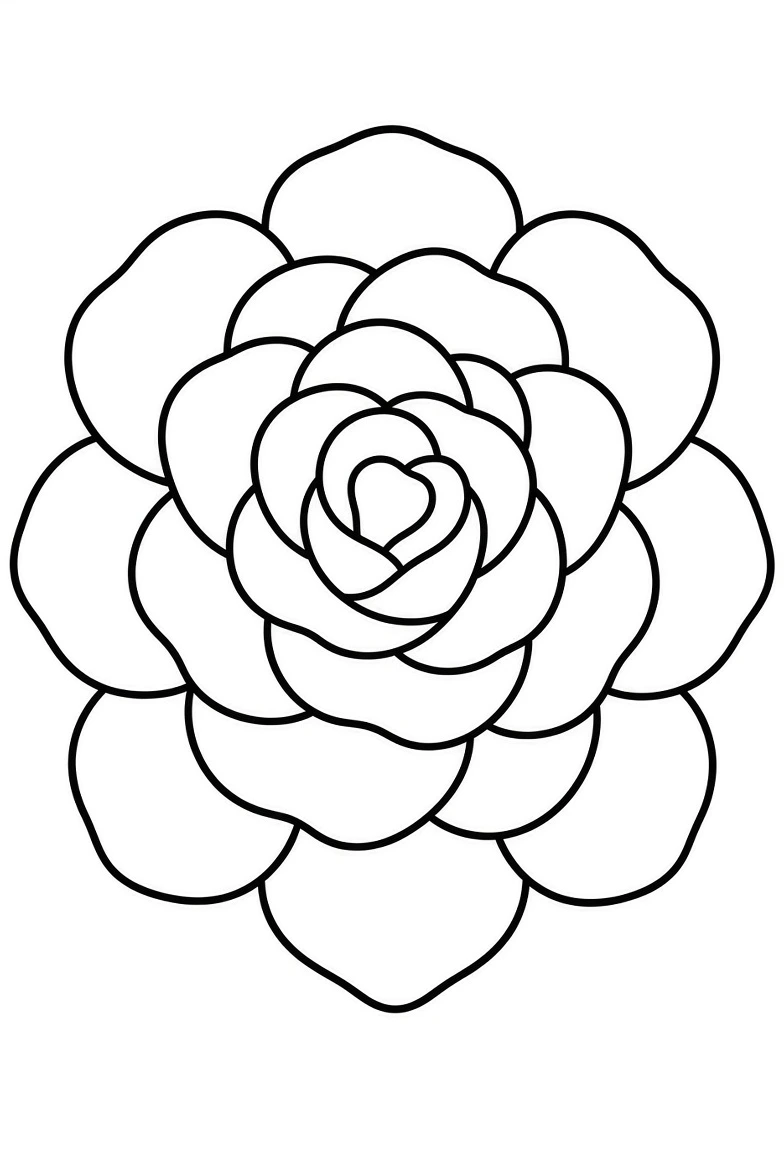 Rose drawing page for kids