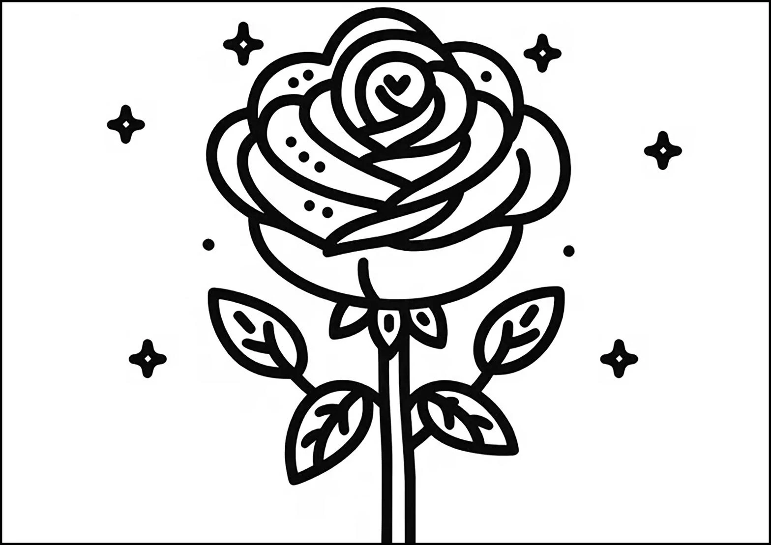 Free Rose coloring sheet for kids