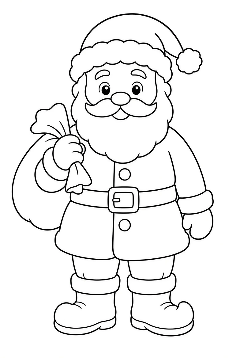 Santa coloring pages printable for kids