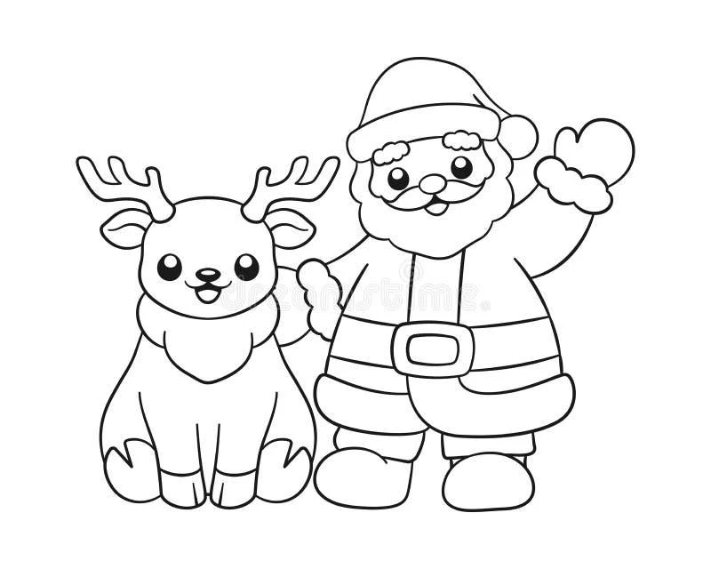 Santa drawing page for kids