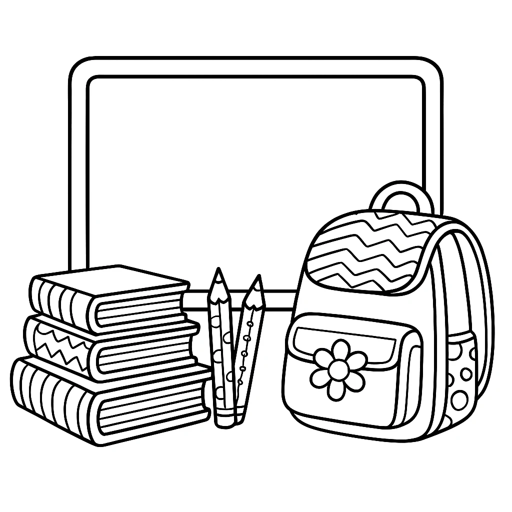 Free School coloring sheet for kids