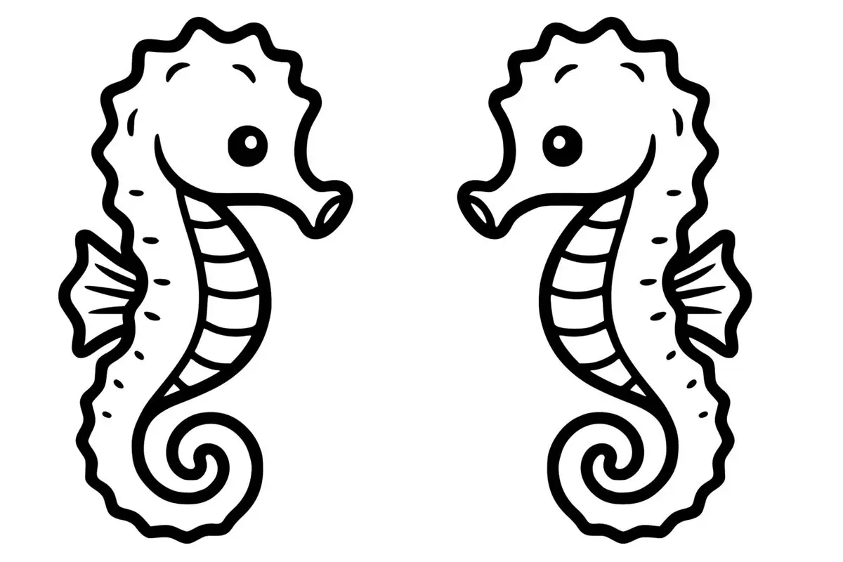 Seahorse coloring pages printable for kids