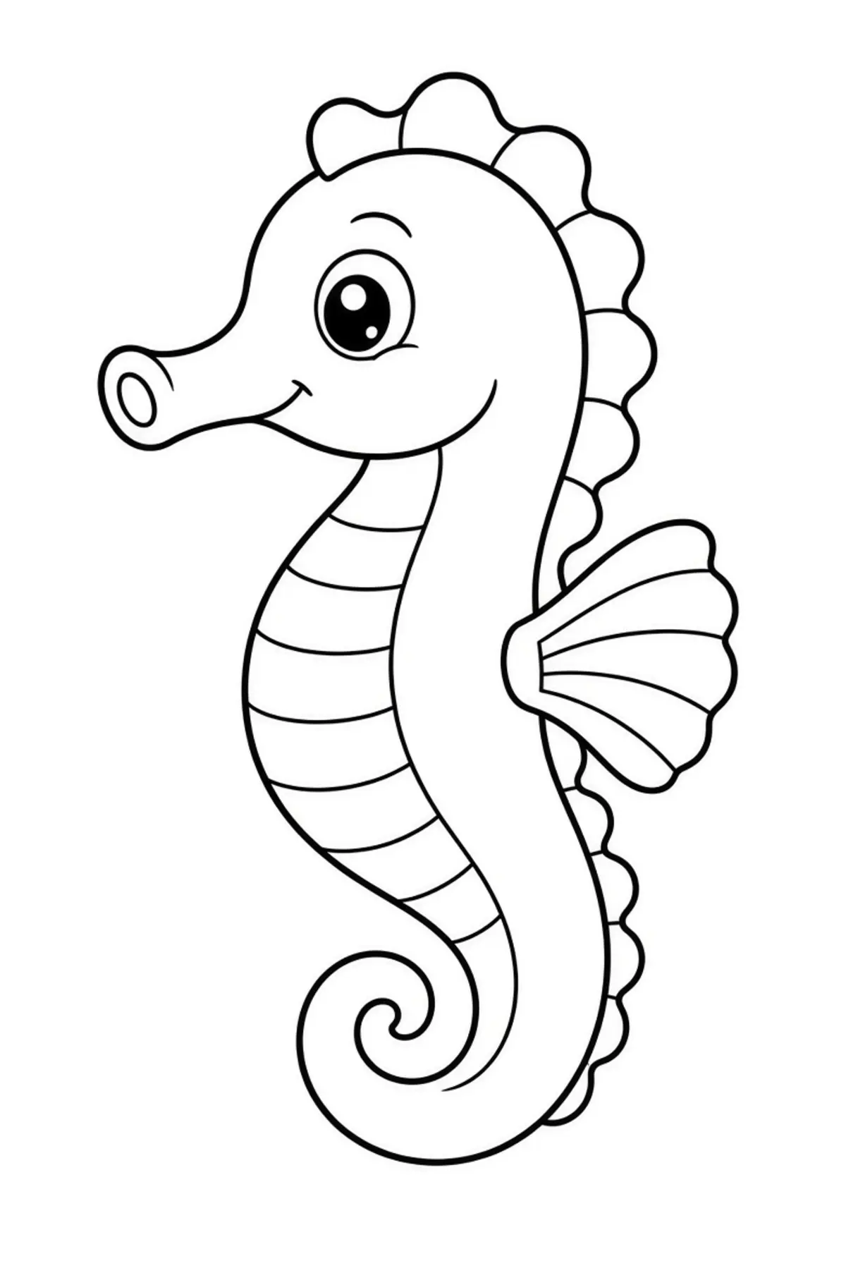 Seahorse drawing page for kids