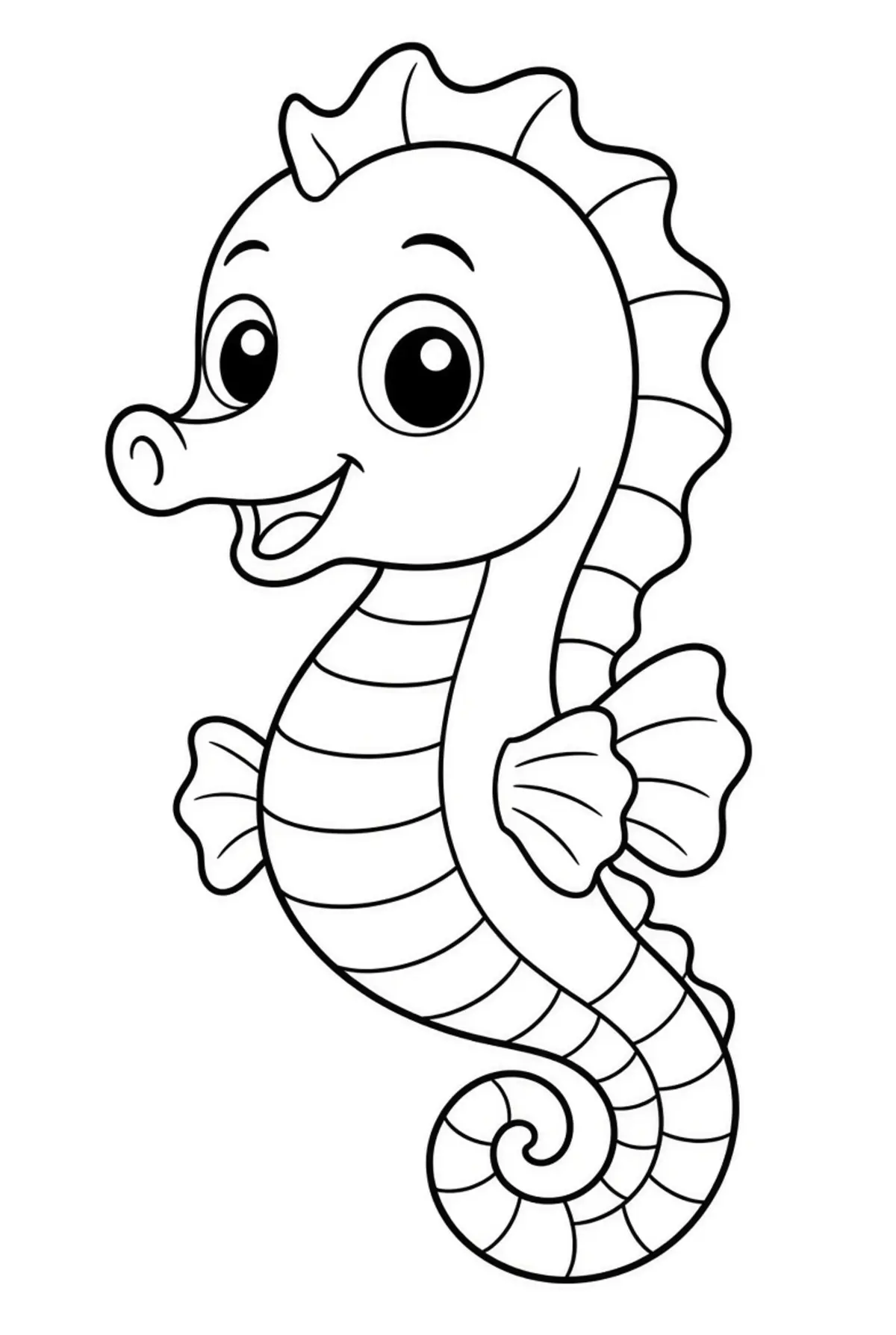 Free Seahorse coloring sheet for kids