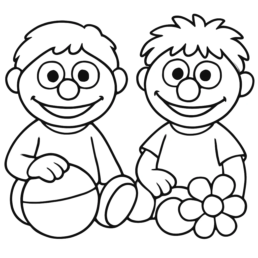 Cute Sesame Street color page for kids
