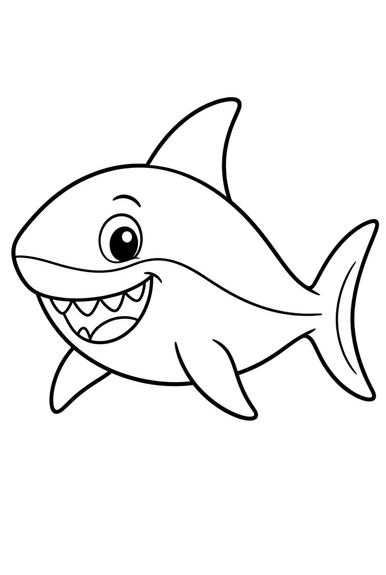 Shark coloring pages printable for kids