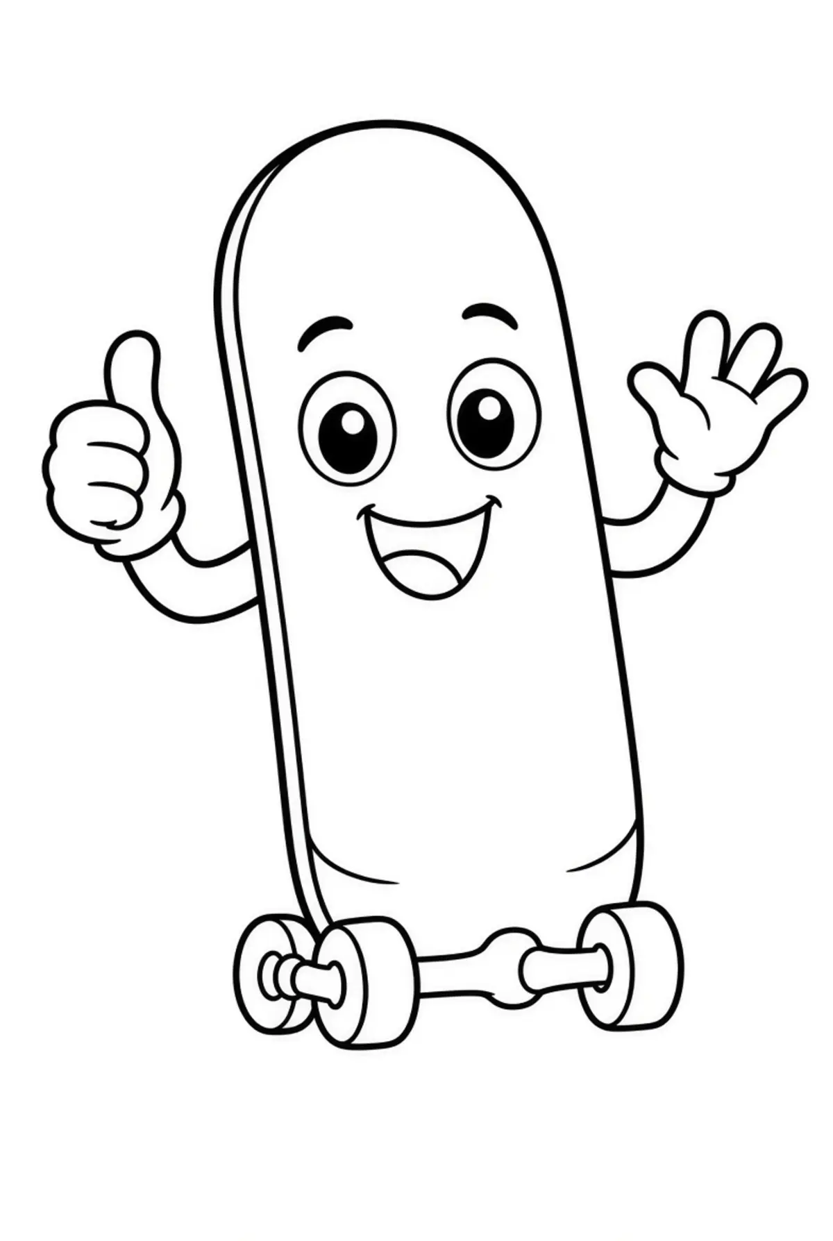 Free Skateboard coloring sheet for kids