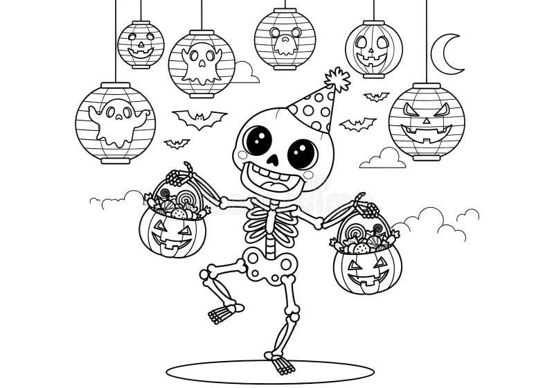 Skeleton coloring pages