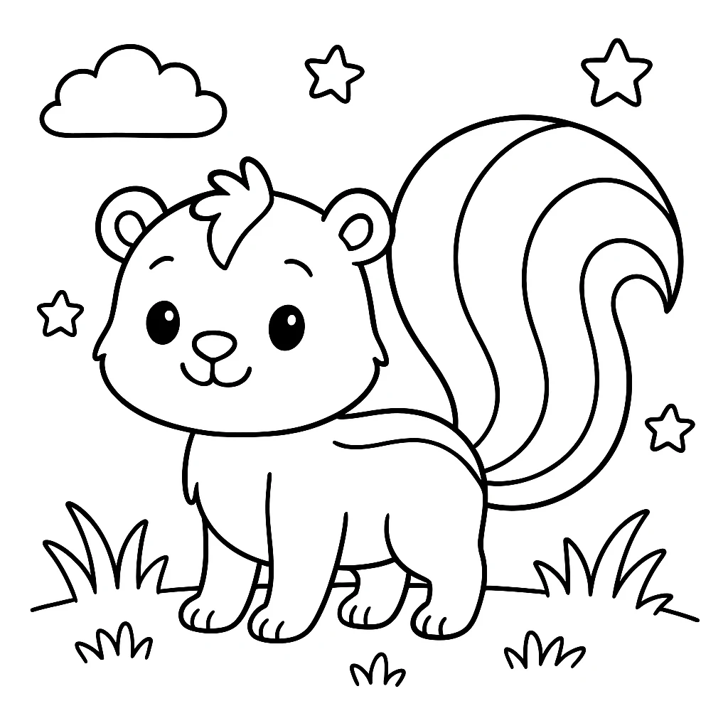 Skunk coloring pages printable for kids
