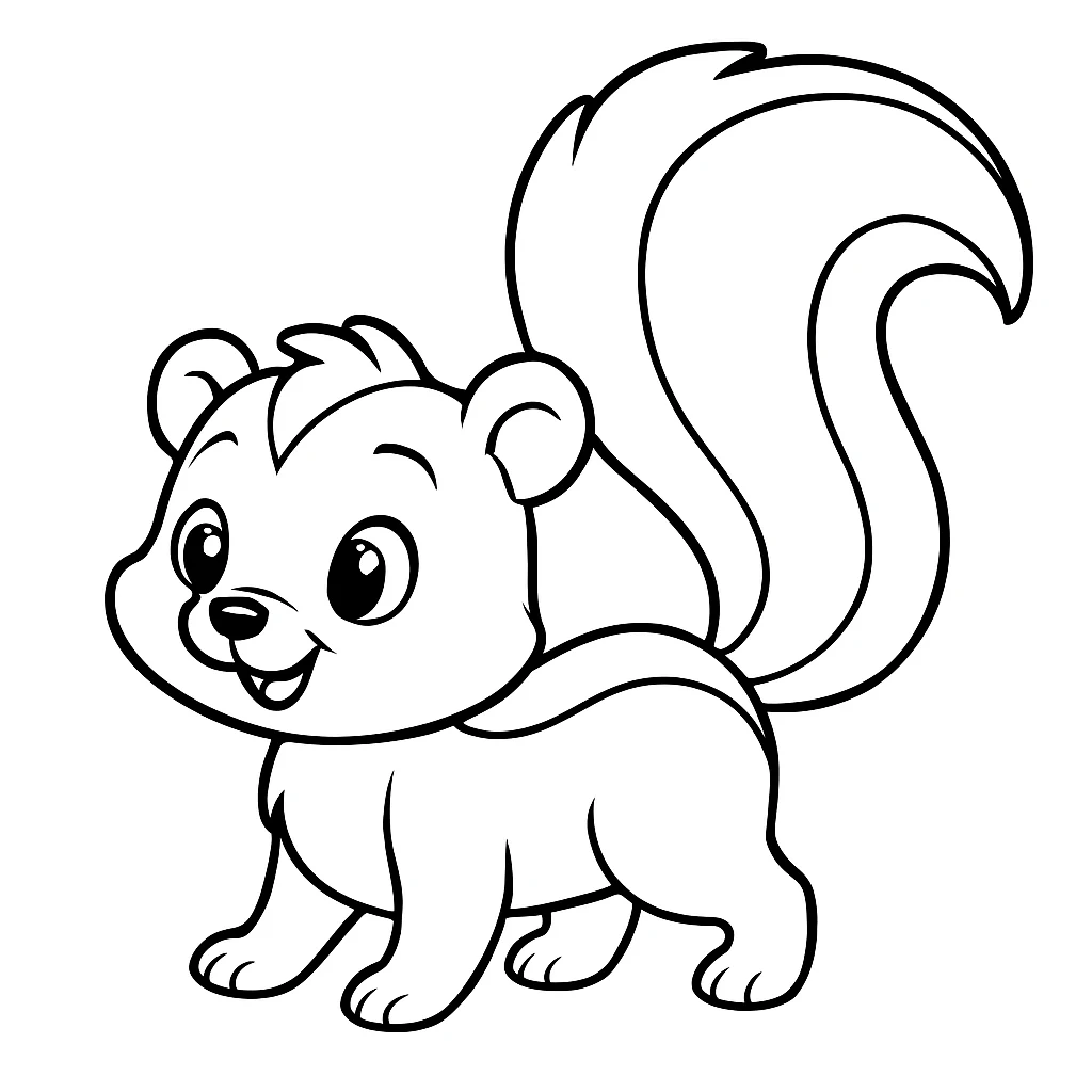 Skunk drawing page for kids