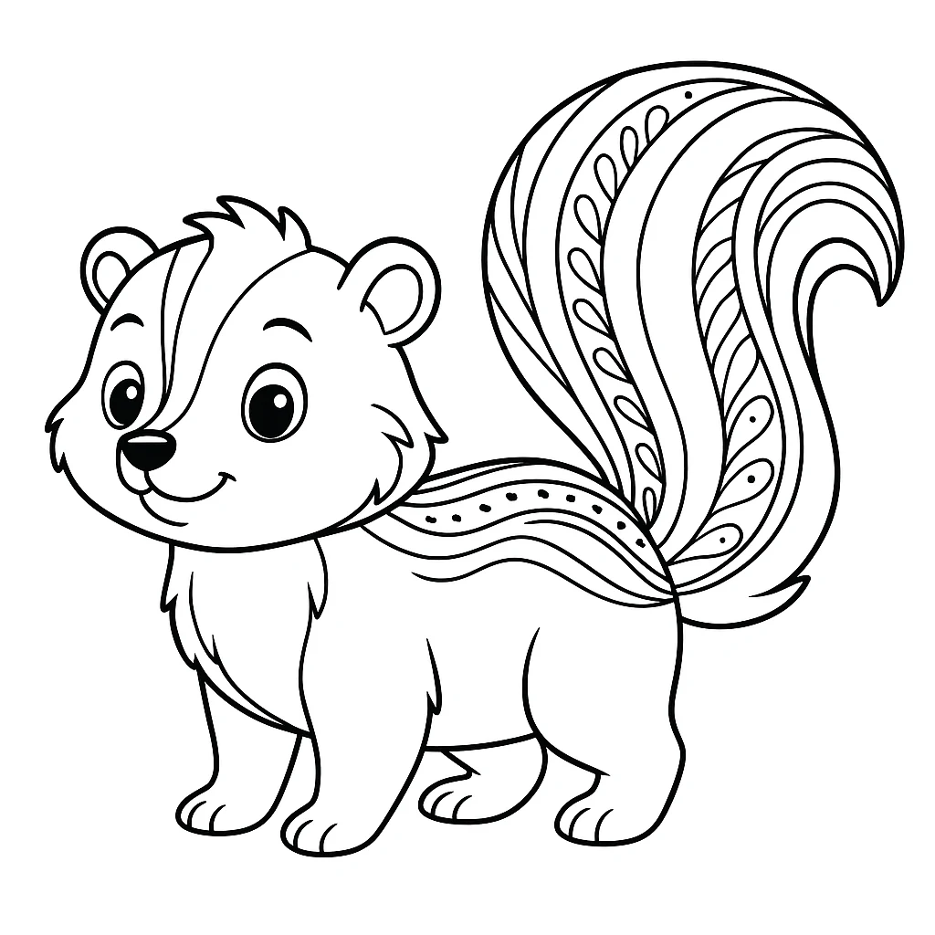 Free Skunk coloring sheet for kids