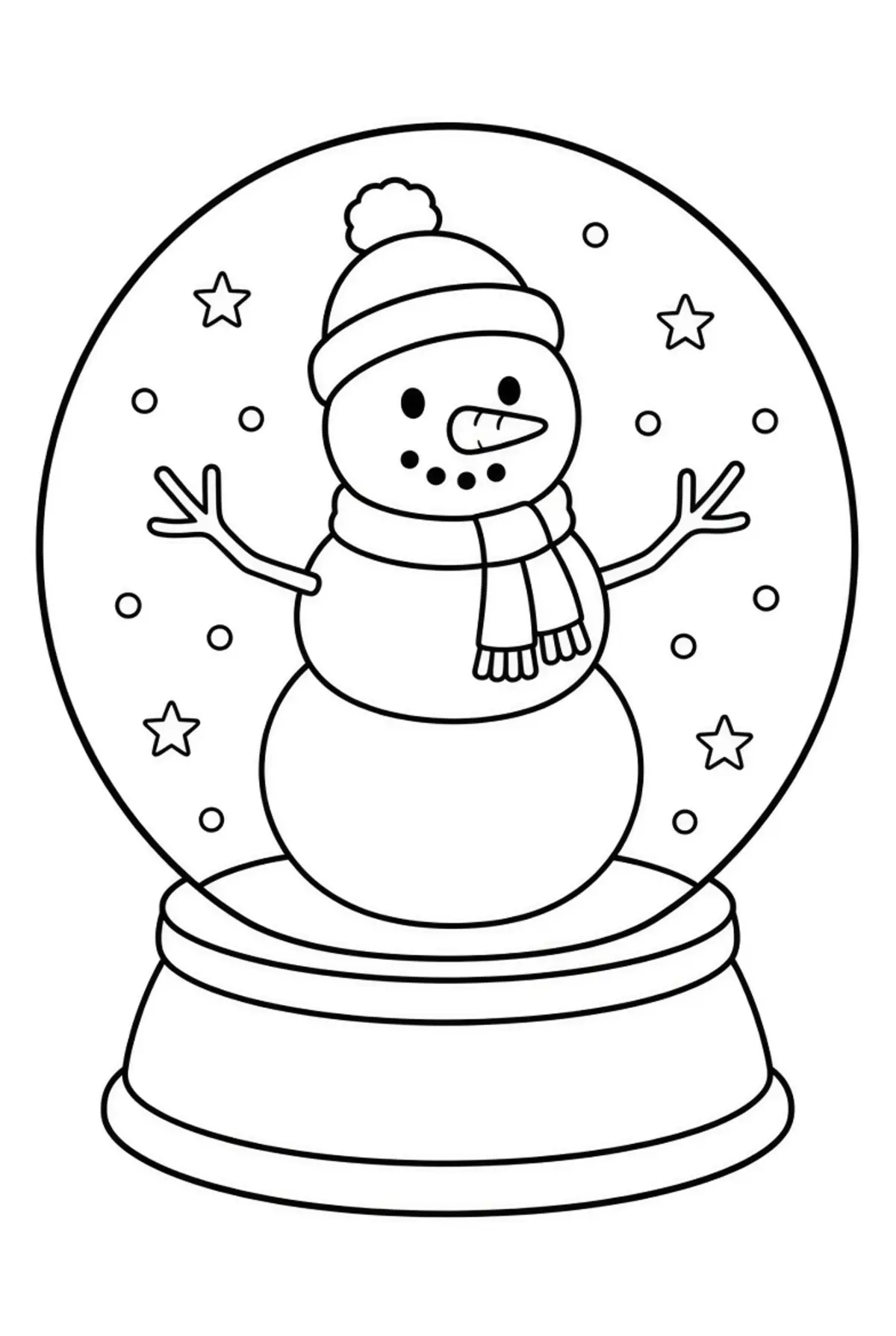 Snowglobe coloring pages
