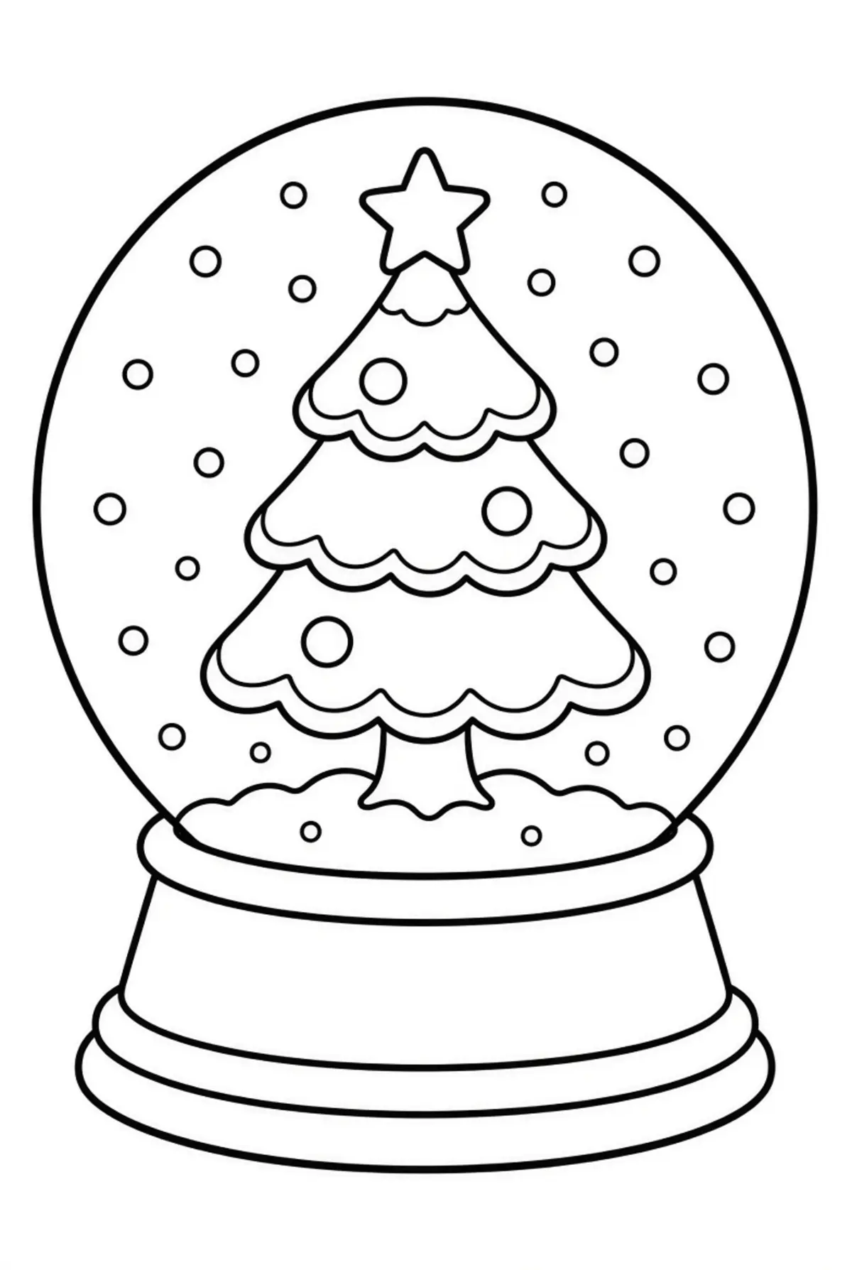 Cute Snowglobe color page for kids