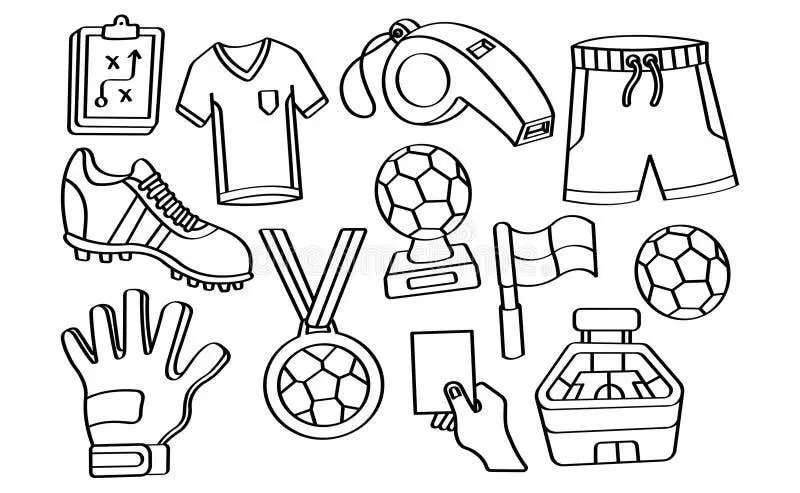 Soccer drawing page for kids