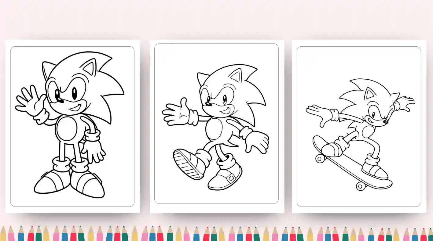 Sonic drawing page for kids