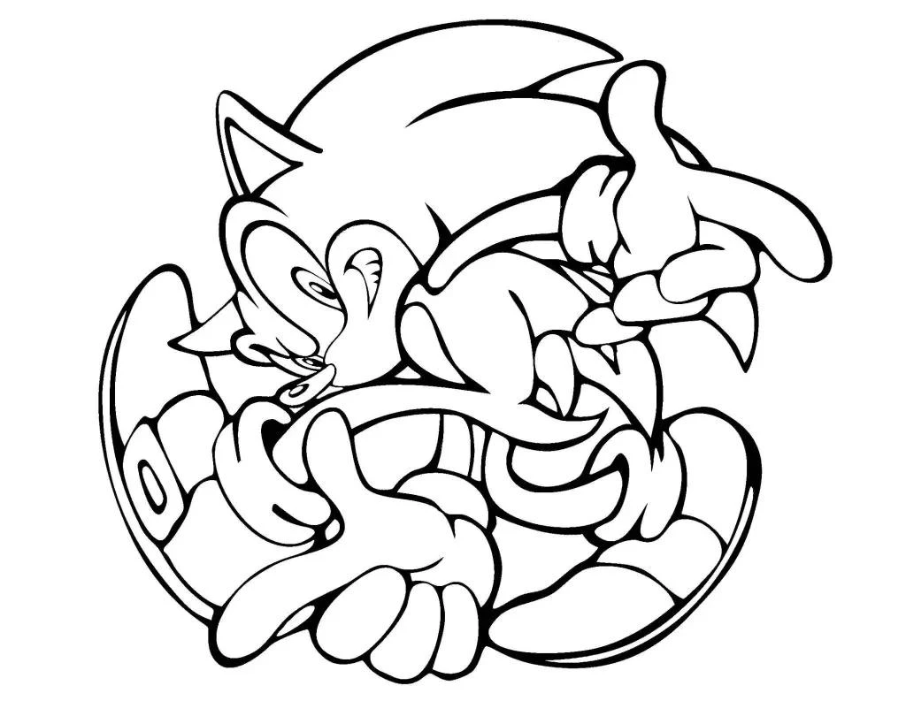 Free Sonic coloring sheet for kids