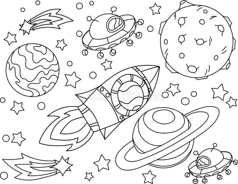 Space coloring pages