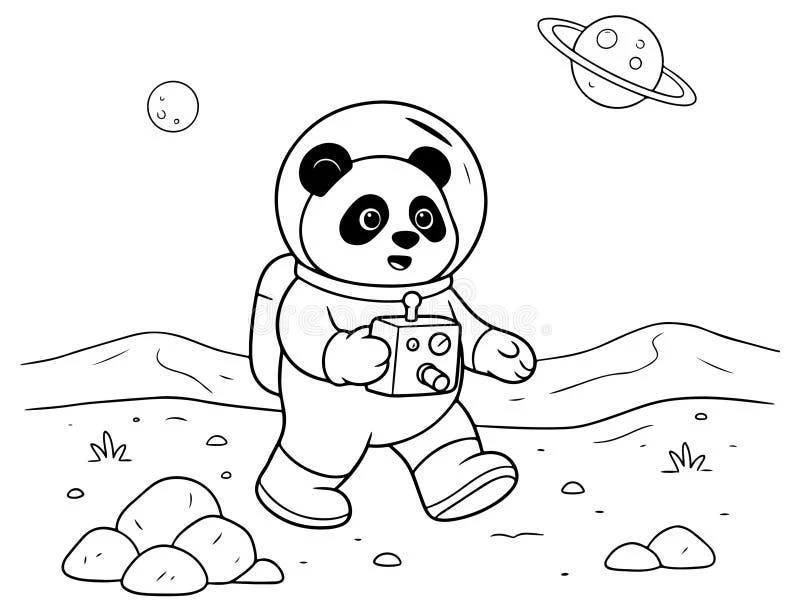 Cute Space color page for kids
